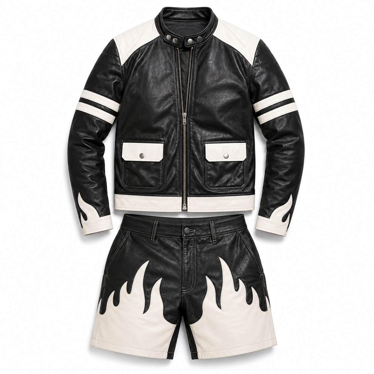 Leather Jacket and Short made in original leather