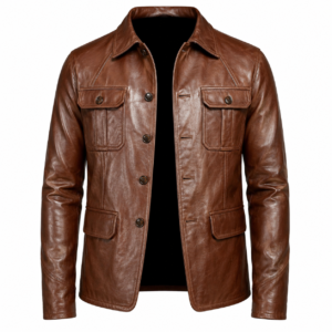 Men’s Classic Brown Leather Jacket | Premium Slim Fit Outerwear with Luxury Leather Finish Stylish Casual & Formal Wear